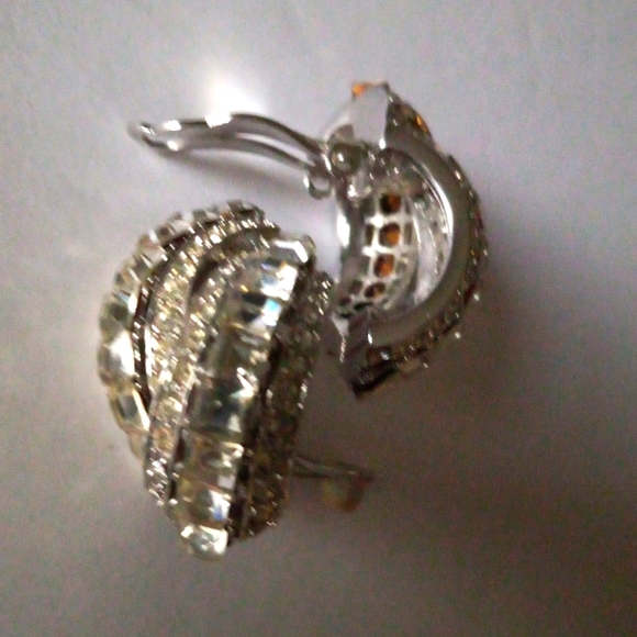 COPY NINA RICCI EARRINGS DIAMOND BAGUETTE - Picture 3 of 6